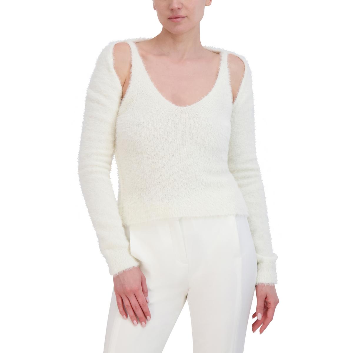 

Женский комплект свитера с ребристым узором BCBGMAXAZRIA, цвет gardenia