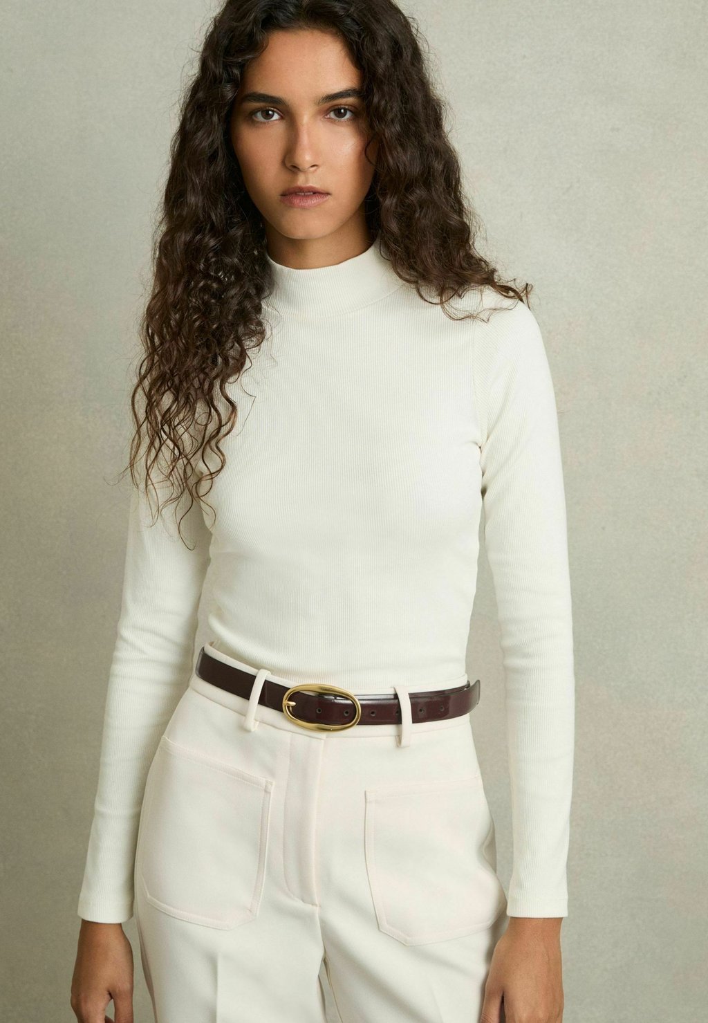 

Топ с длинными рукавами HIGH-NECK Reiss, белый