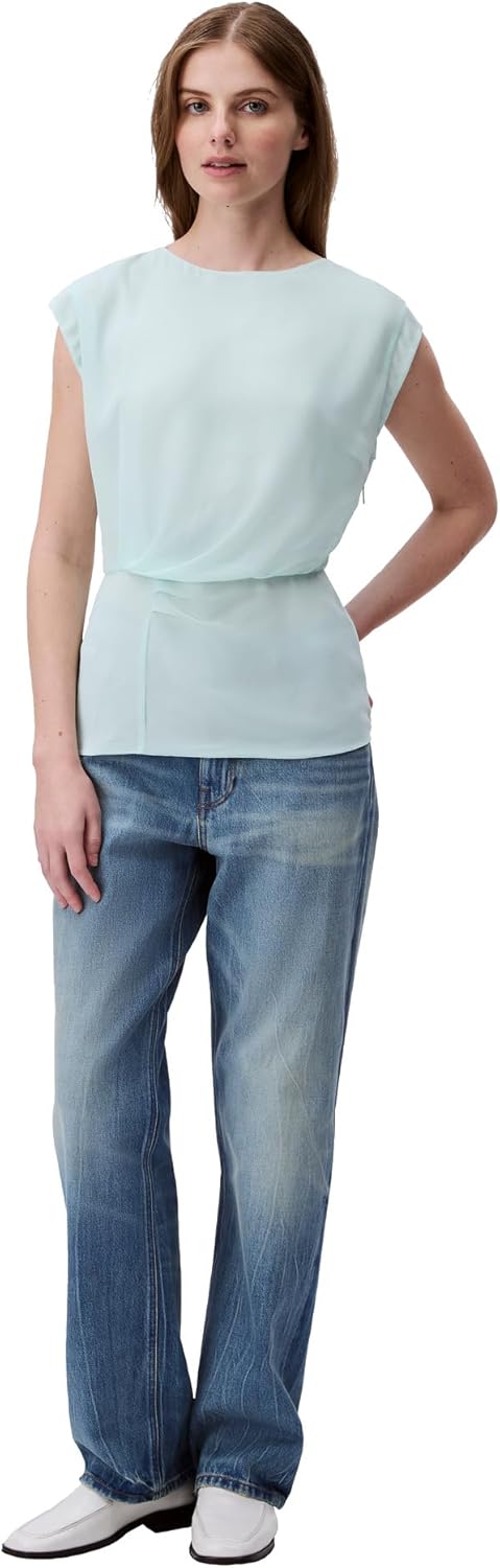 

Женская шифоновая блузка с перекрученным передом от Calvin Klein Jeans, Moonlight Jade