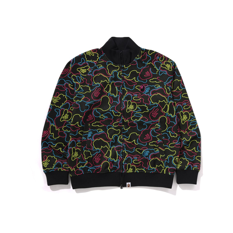 A BATHING APE Бейп неоновый камуфляжный жаккардовый спортивный пиджак, Black BKX — фото 3