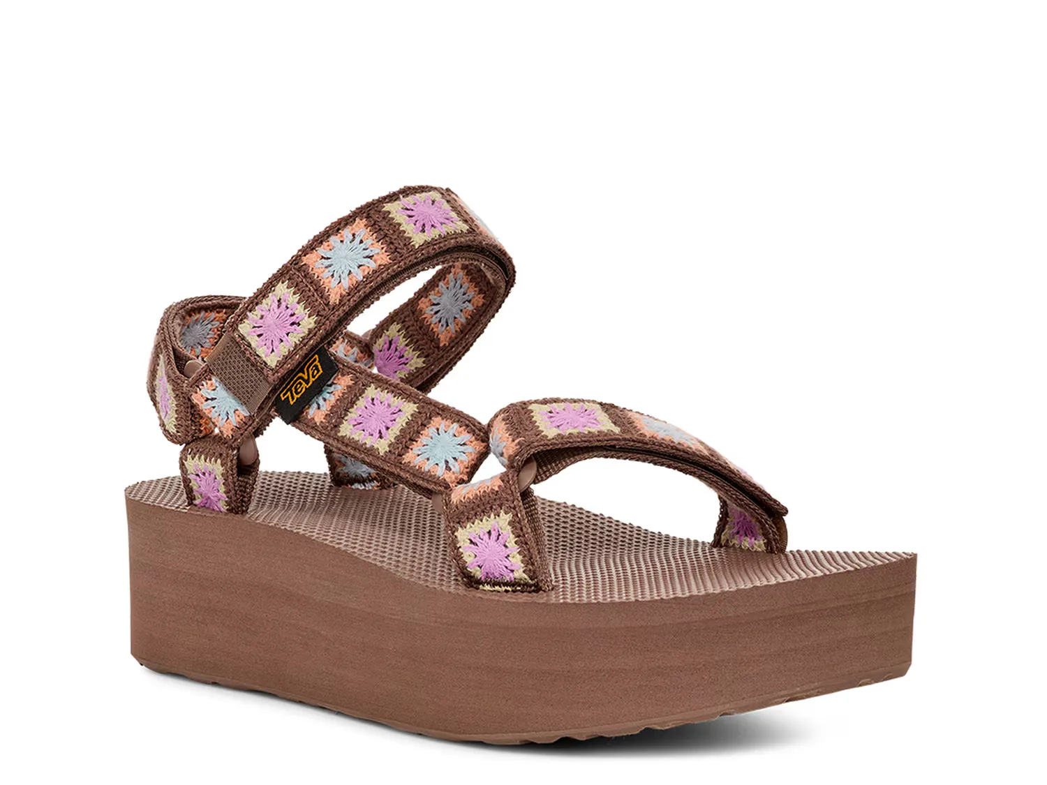 

Сандалии Universal Crochet Platform Sandal Teva, коричневый/мультиколор