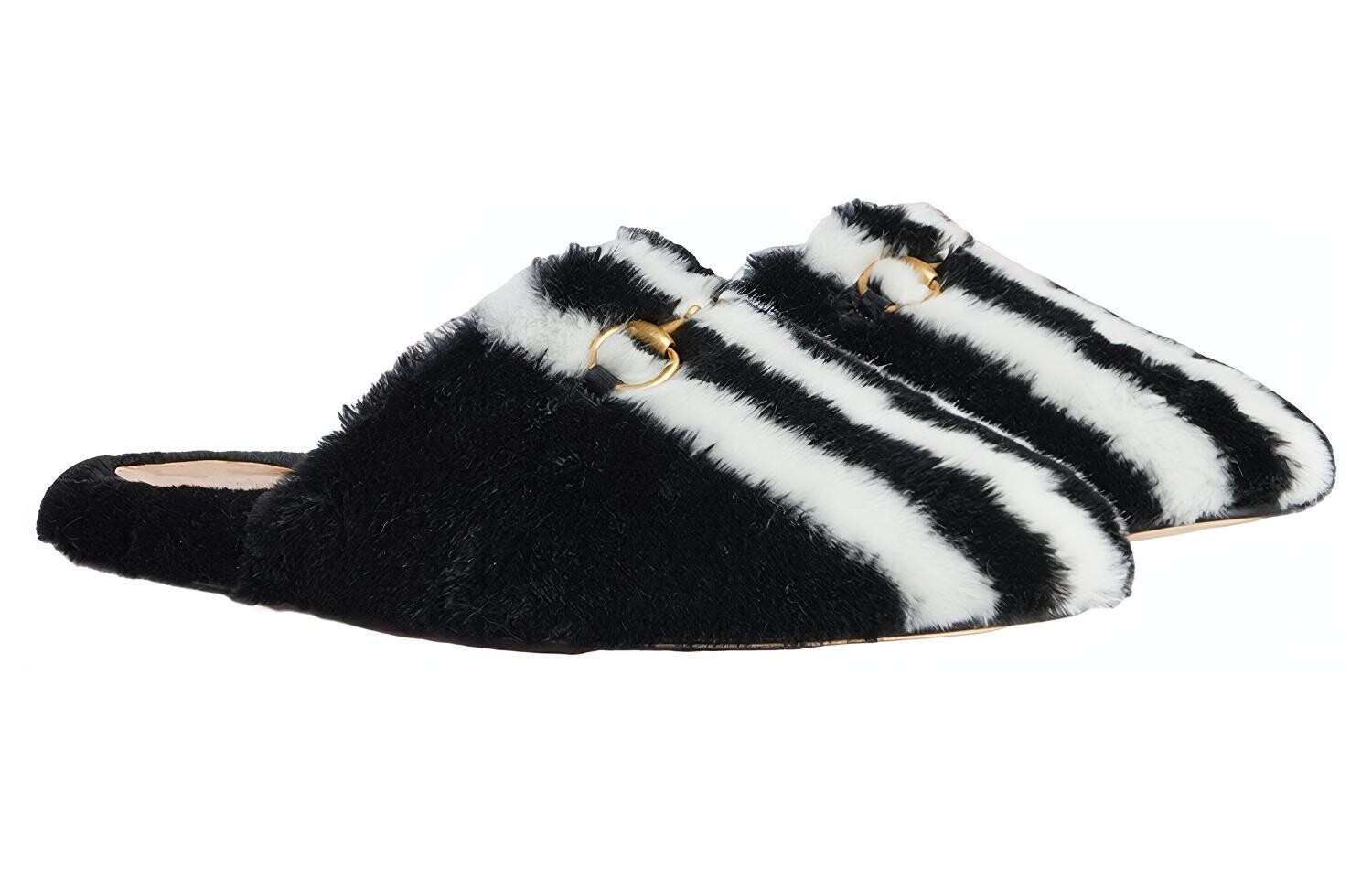 Тапочки женские Adidas Originals x Gucci, белый / черный — фото 3