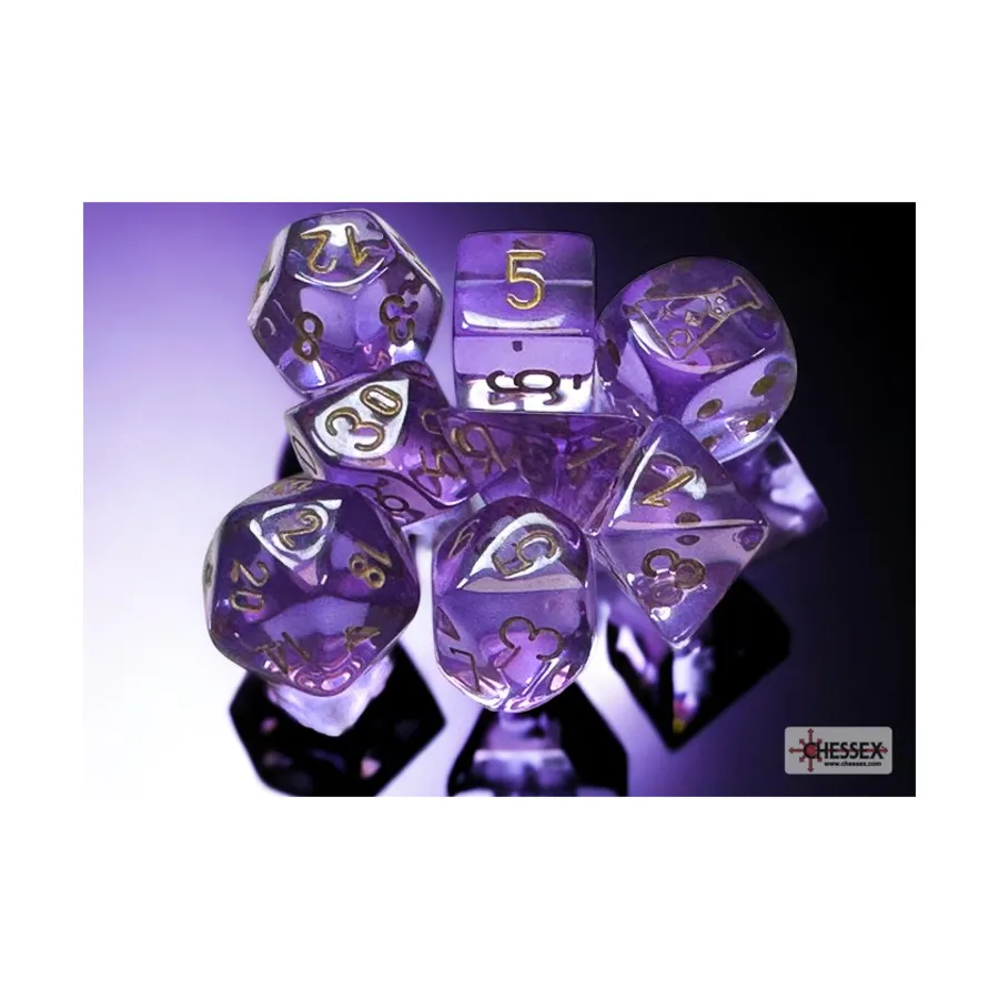 

Poly Set Полупрозрачная лаванда с золотом (8), Dice - Lab - Poly Sets (Chessex)