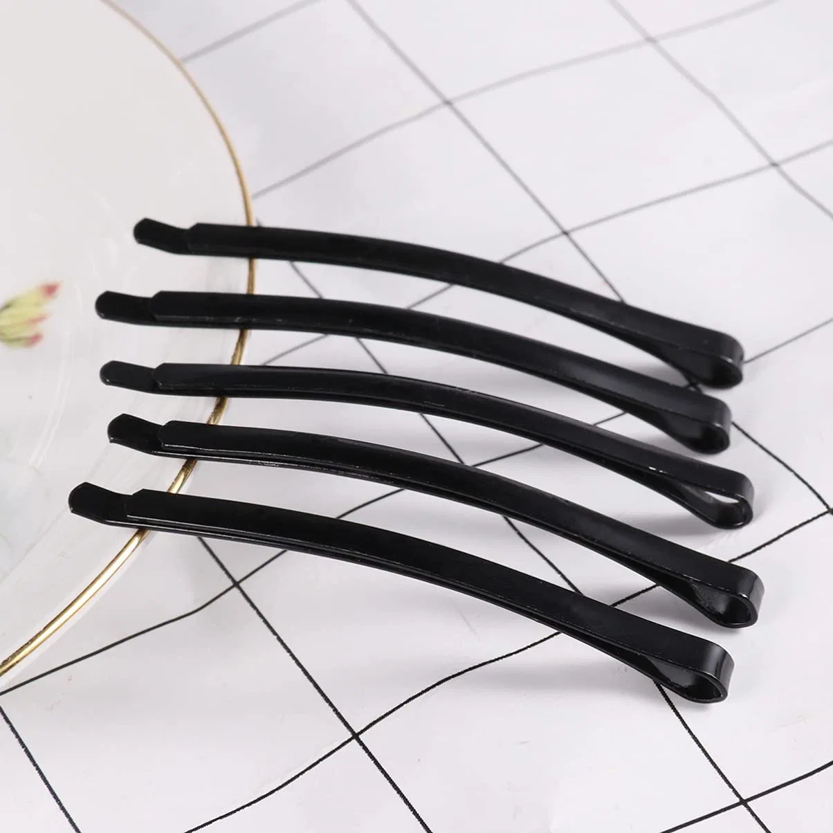 Заколки-невидимки Frcolor Classic Flat Curved, 100 шт., черные Frcolor — фото 2