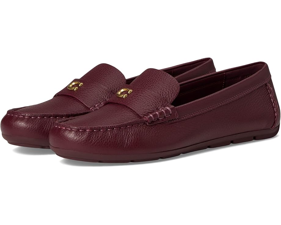 Лоферы COACH Sculpted C Leather Driver, цвет Dark Wine