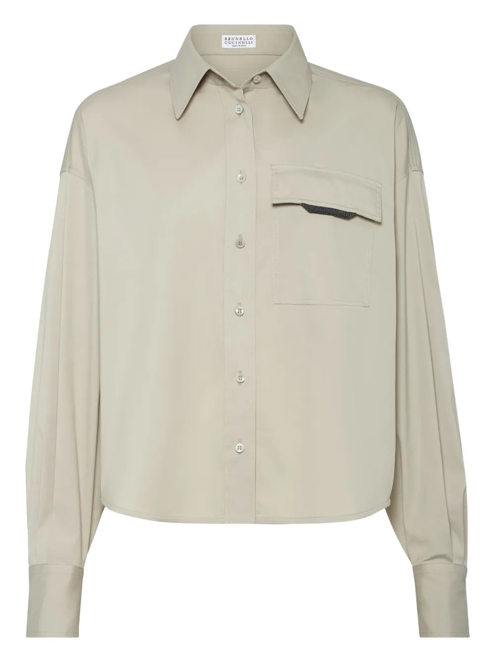 

Поплиновая рубашка Brunello Cucinelli, нейтральный