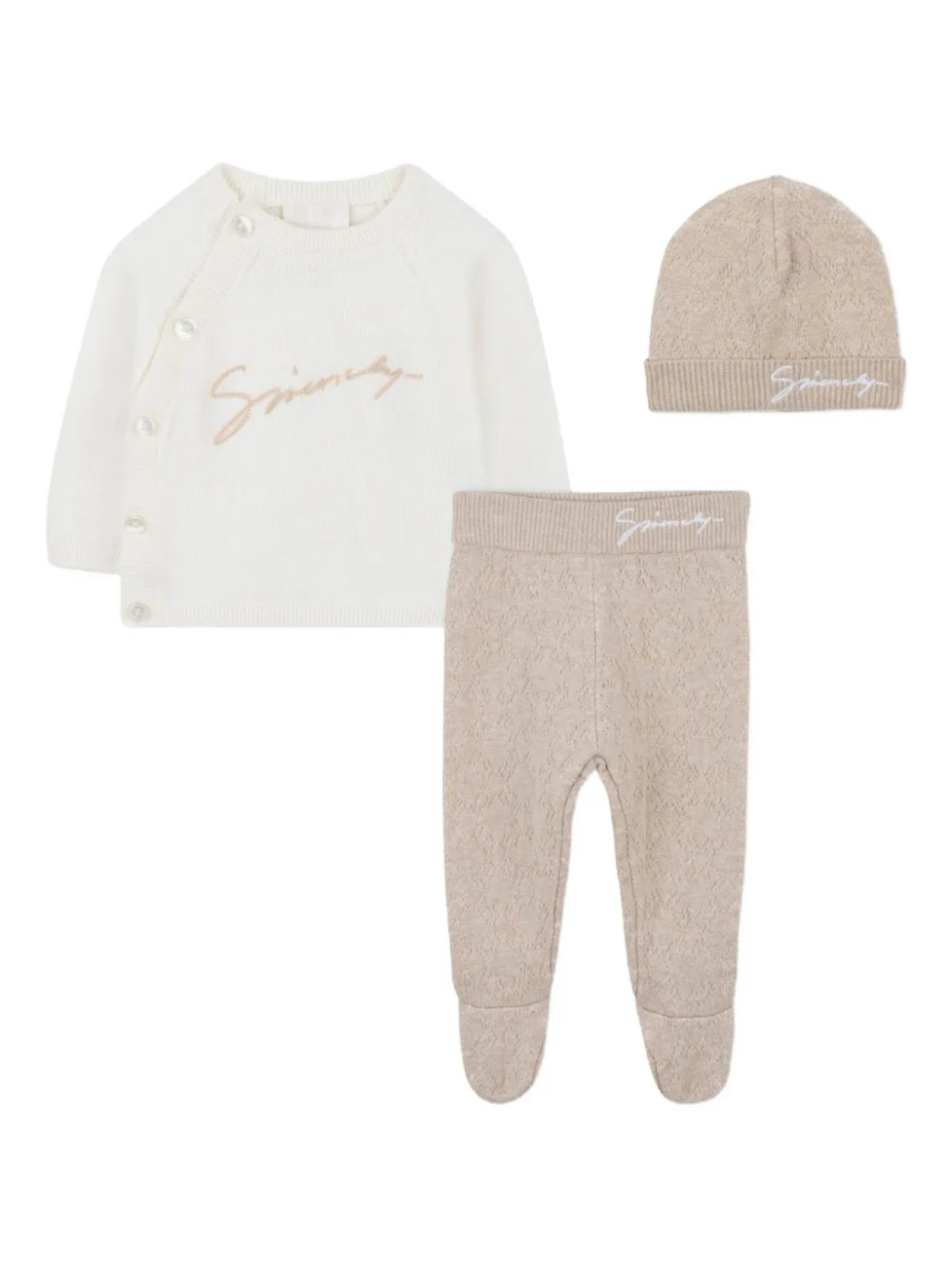 

Givenchy Kids комплект из трех предметов с вышитым логотипом, белый