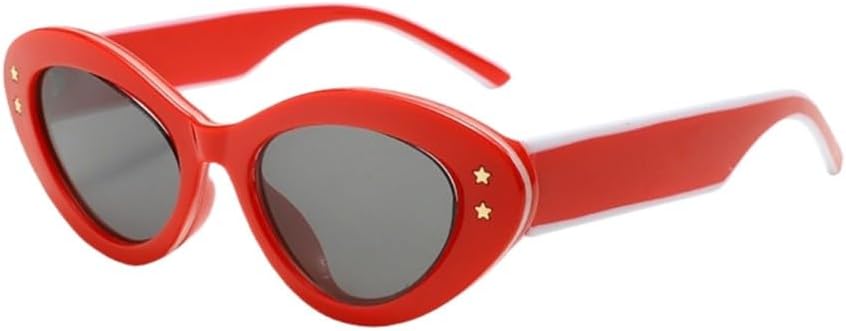 

Овальные солнцезащитные очки «кошачий глаз» для женщин, персонализированные, для поездок на работу, для активного отдыха, в стиле ретро, ​​простые солнцезащитные очки с защитой от УФ-излучения UV400 UJNHGQ, Red Gray