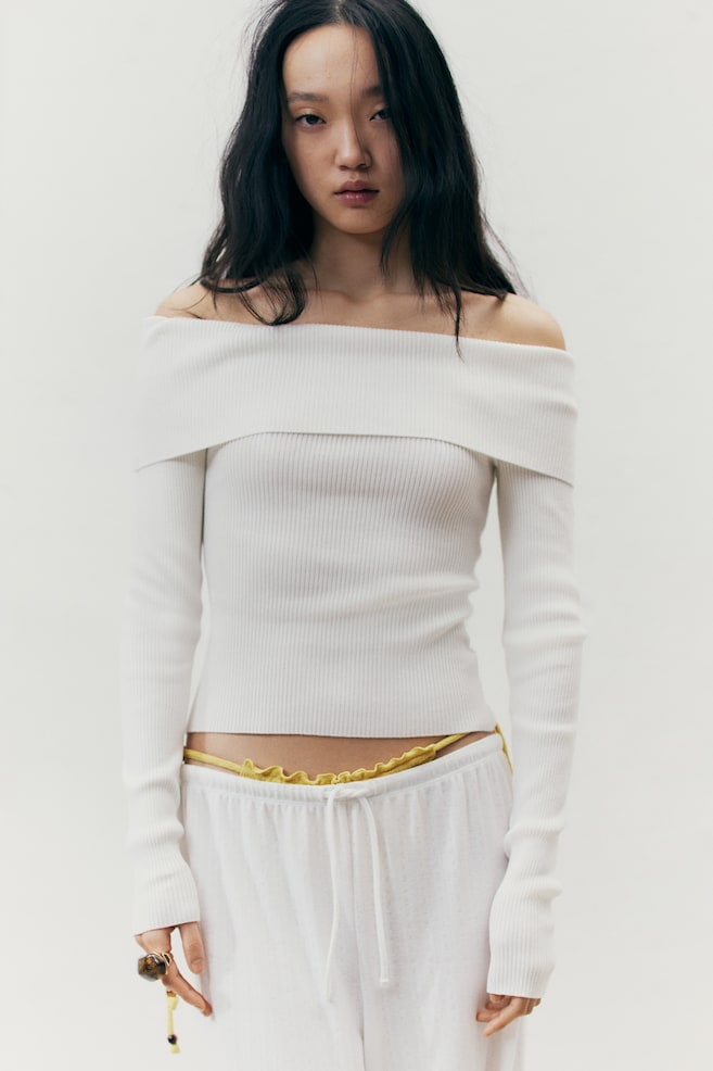 

Широкие брюки с завязками H&M, бежевый