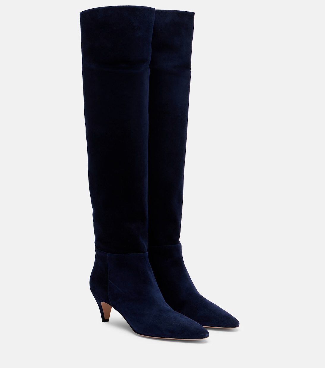 Замшевые сапоги Pointy 55 до колена Gianvito Rossi, Denim