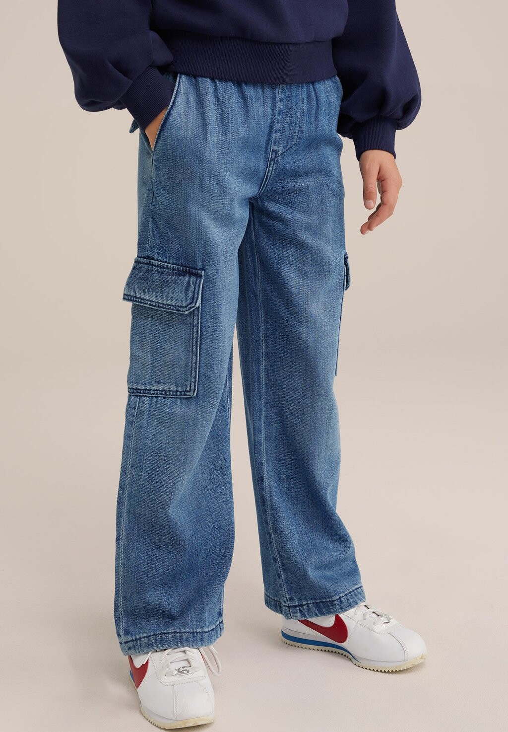

Джинсы свободного кроя WE Fashion, синий