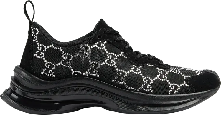 Кроссовки Gucci Wmns Run Sneaker 'GG Crystal - Black', черный