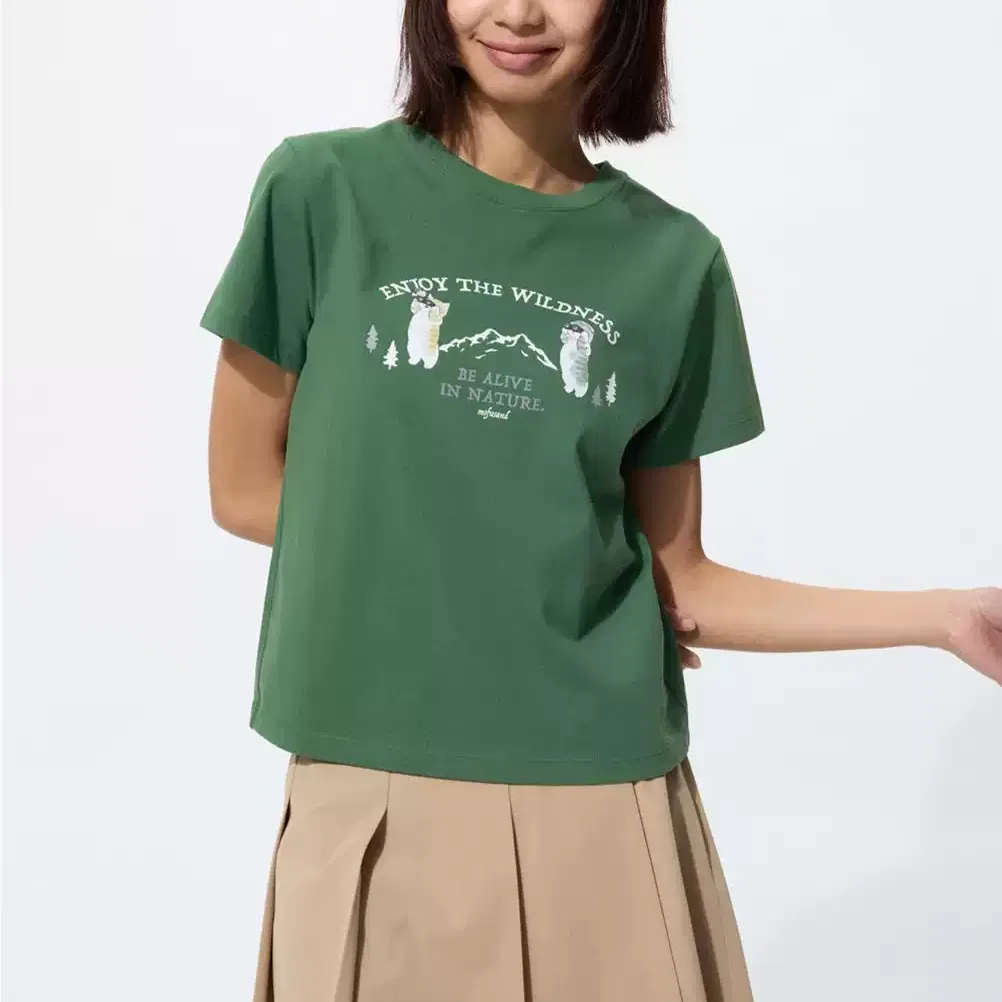 Футболка Mofusand UNIQLO бирюзовая — фото 3
