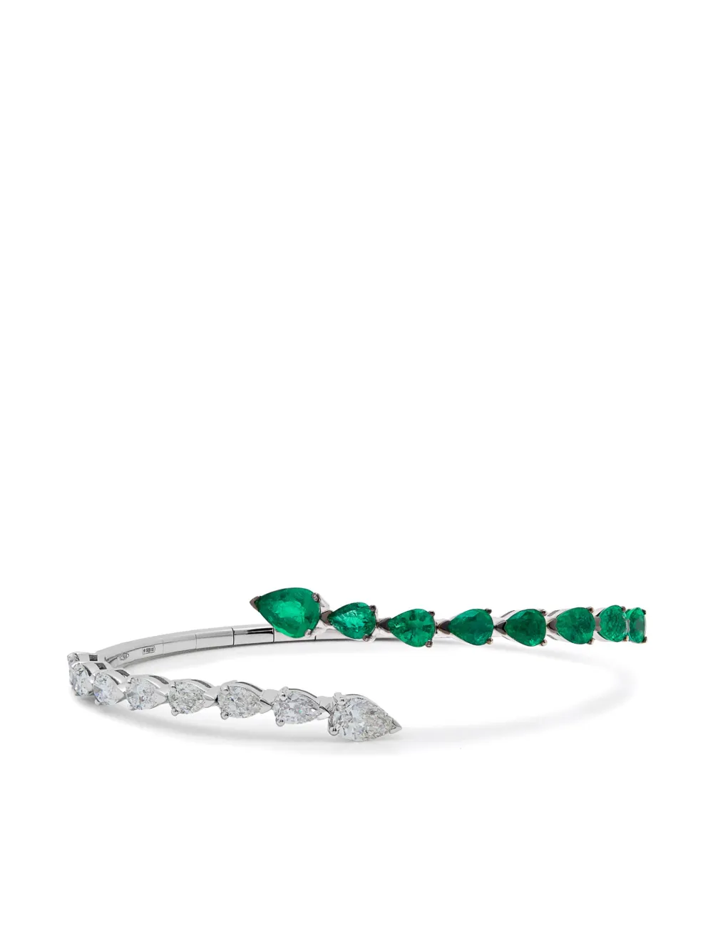 

Браслет Bypass из белого золота Jewels Aficionado, серебяный
