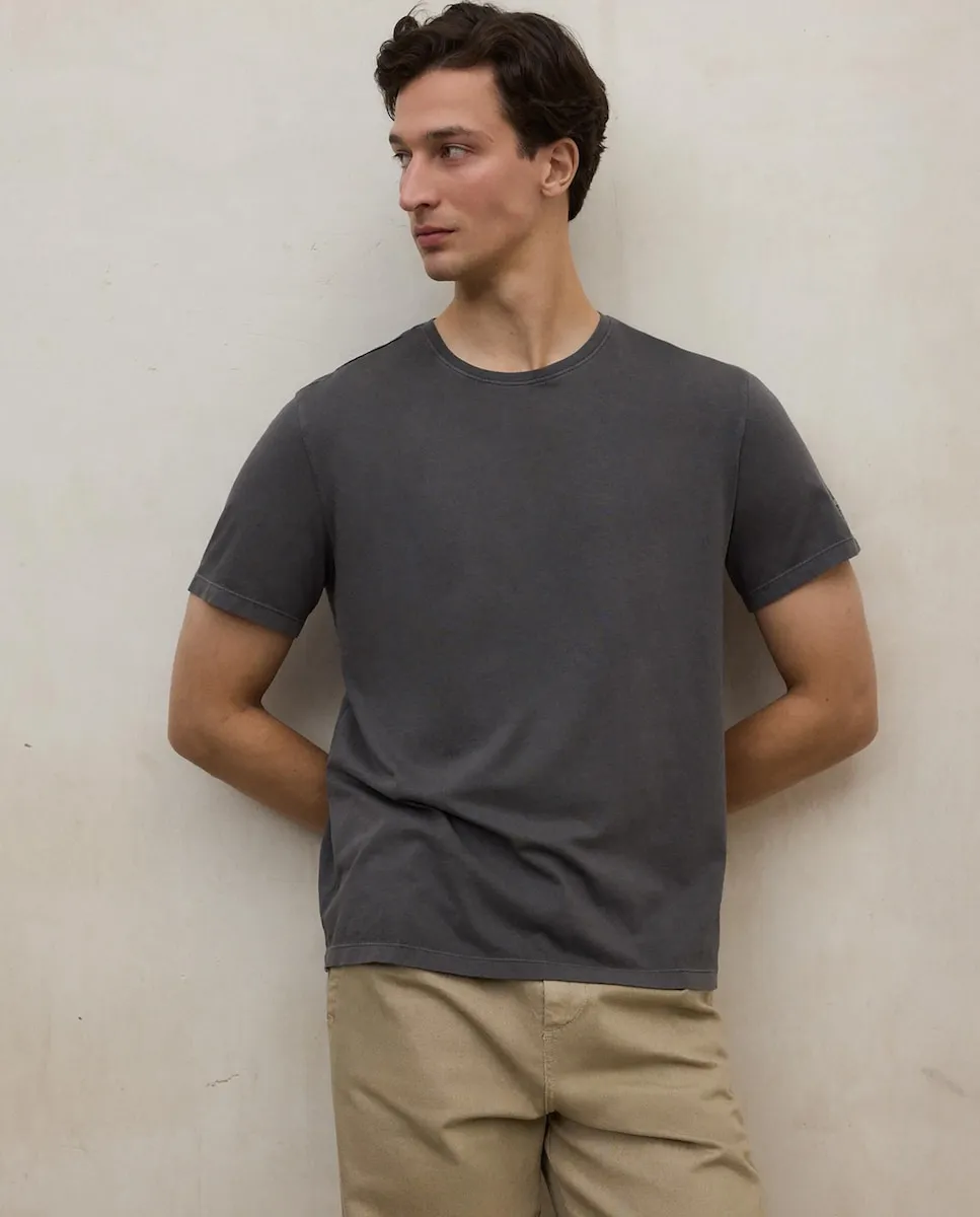 

Футболка для мужчин с коротким рукавом и круглым вырезом Ecoalf, темно-серый