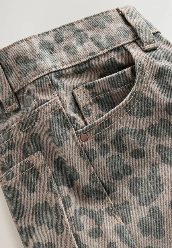 Джинсы широкого кроя Next, regular fit relaxed fit jeans, серый анималистичный принт — фото 2