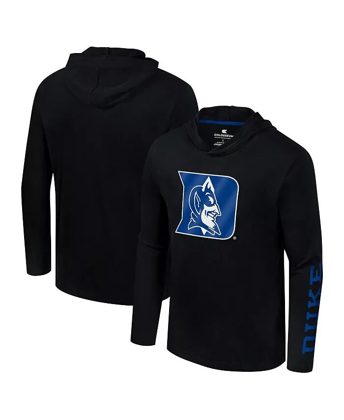 

Мужская черная футболка с длинным рукавом Duke Blue Devils Logo Lockup Active Blend с капюшоном Colosseum