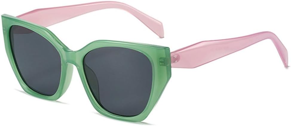 

Солнцезащитные очки в стиле ретро Polygon 2027 для женщин, модные двухцветные очки с защитой от УФ-излучения UV400 для мужчин, прозрачные линзы Ocean MTZJH, Green Purple Gray