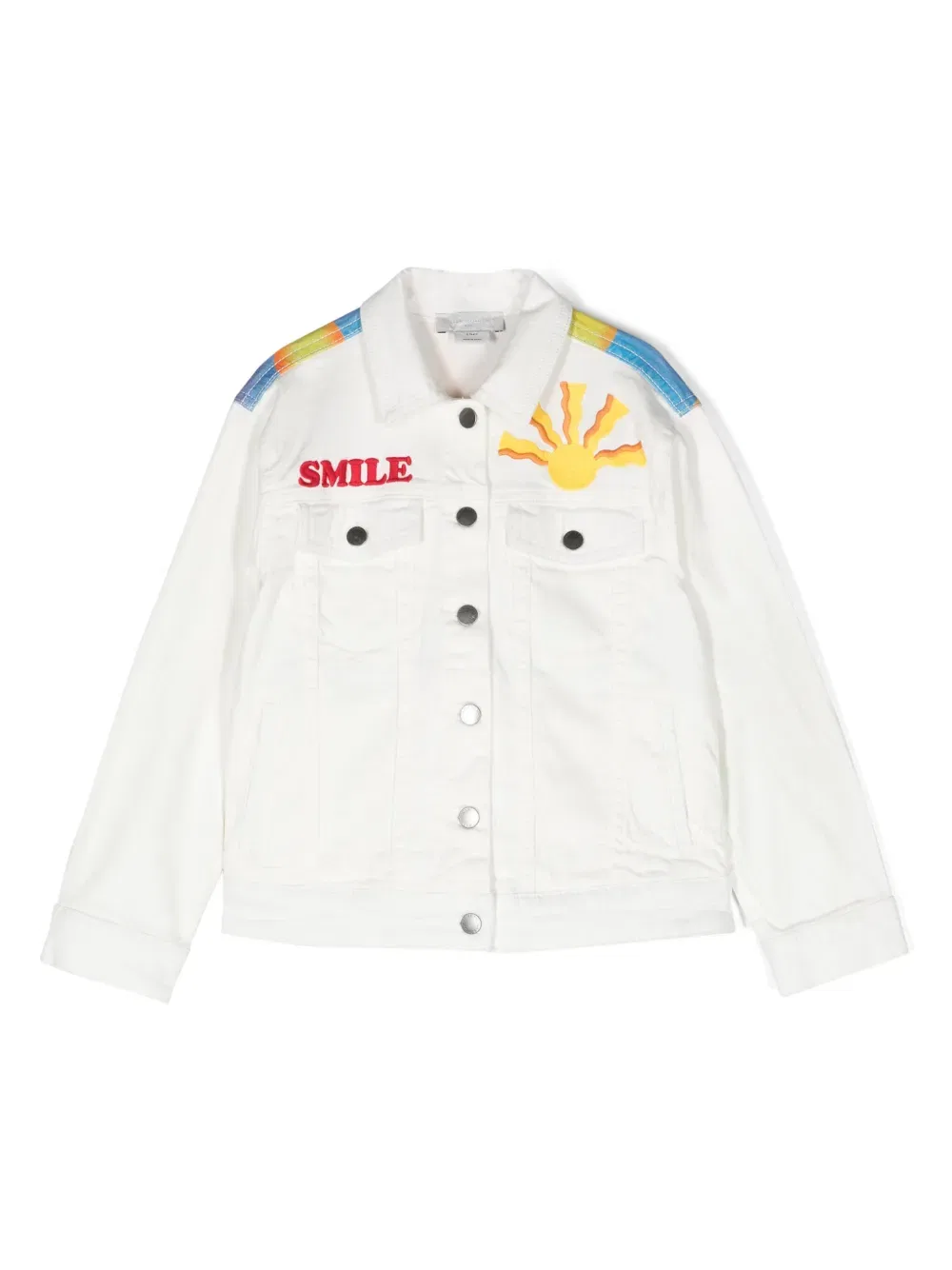 Джинсовая куртка с иллюстрационным принтом Stella Mccartney Kids, белый
