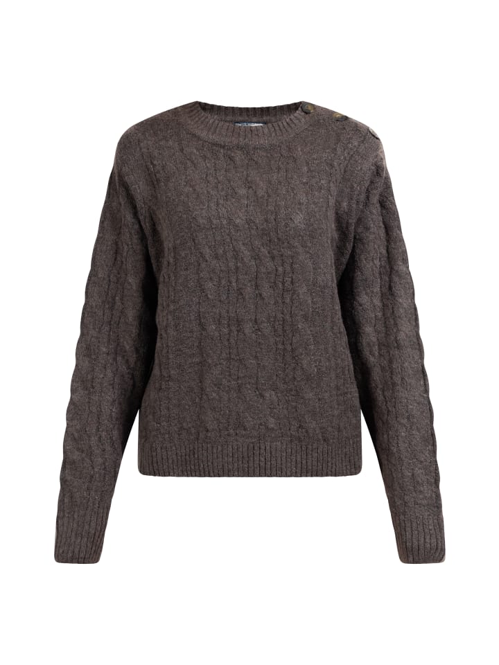 

Женский вязаный свитер темно-коричневого цвета DreiMaster Vintage