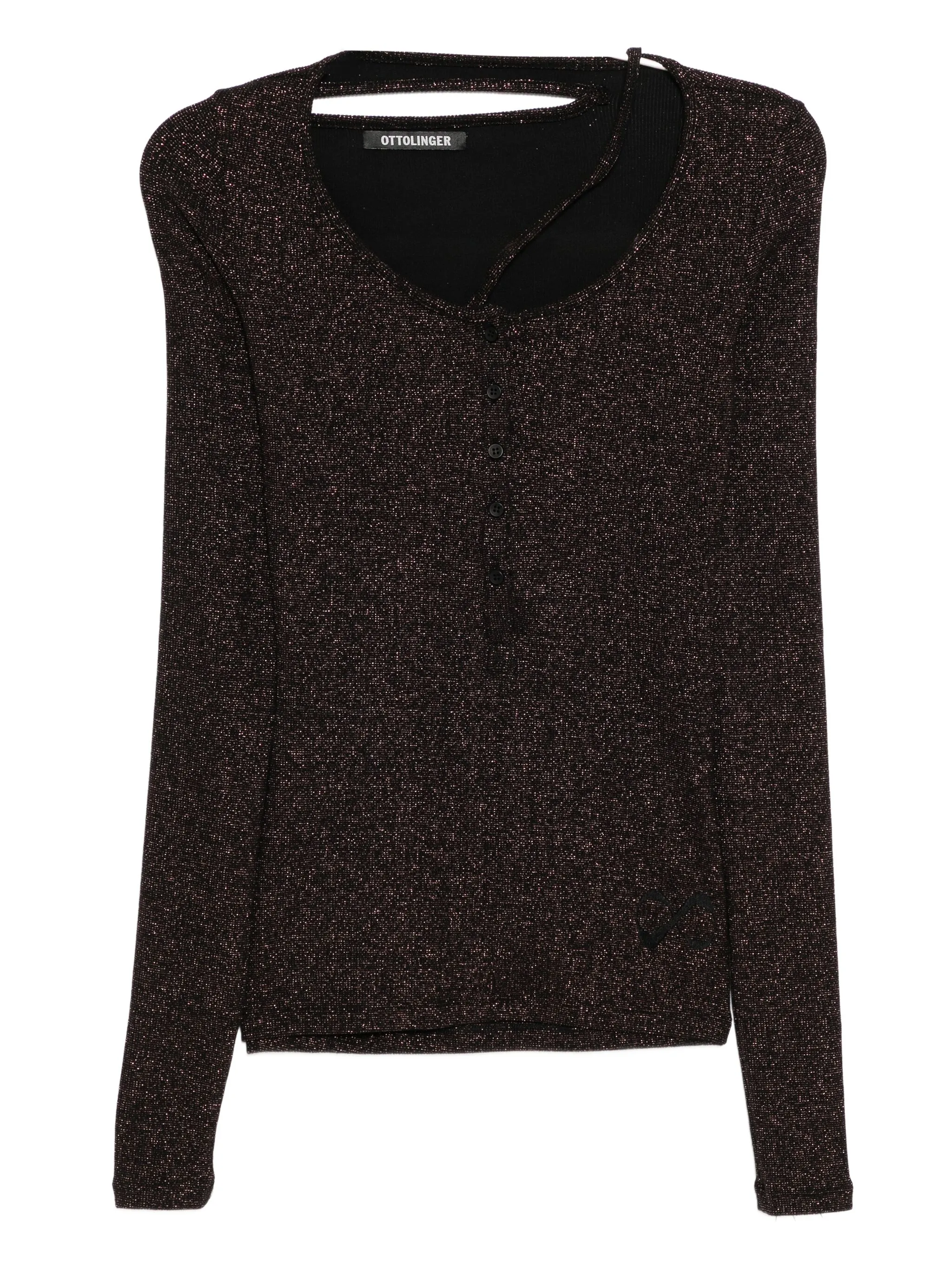 

Топ с длинными рукавами в рубчик Ottolinger, черный