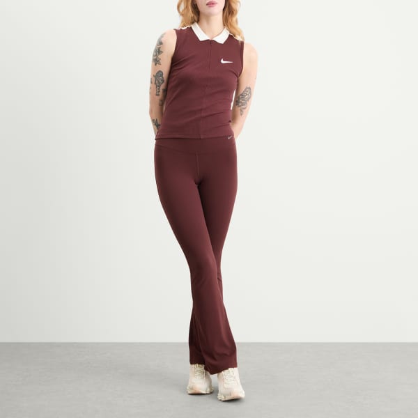Расклешенные брюки Zenvy с высокой талией Nike, Burgundy Crush & Black — фото 4