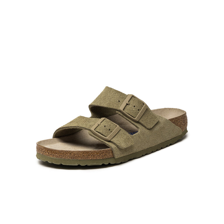 Сандалии Birkenstock Arizona Soft Footbed Suede Leather, хаки — фото 4
