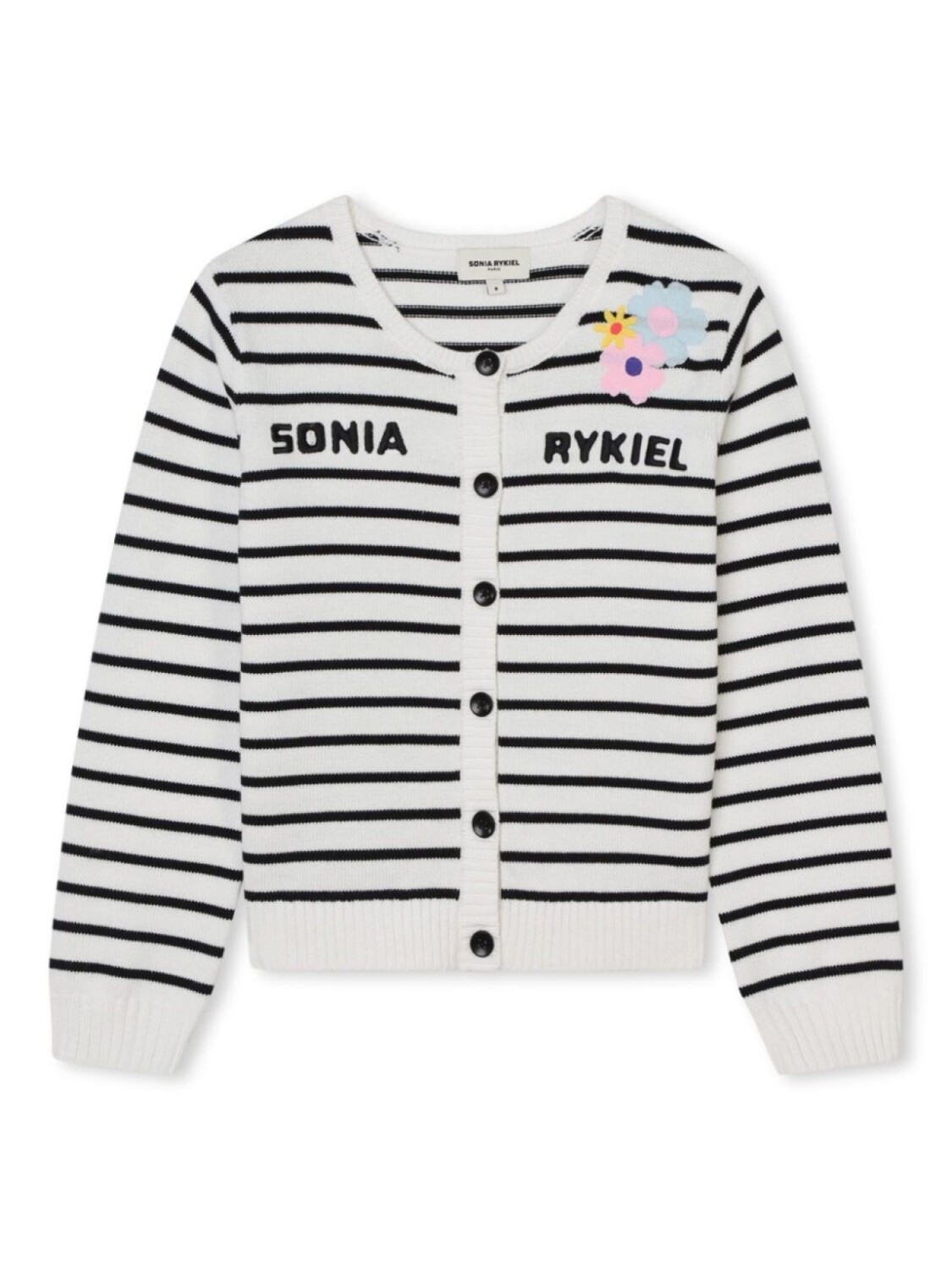 

Sonia Rykiel полосатый кардиган с логотипом, белый