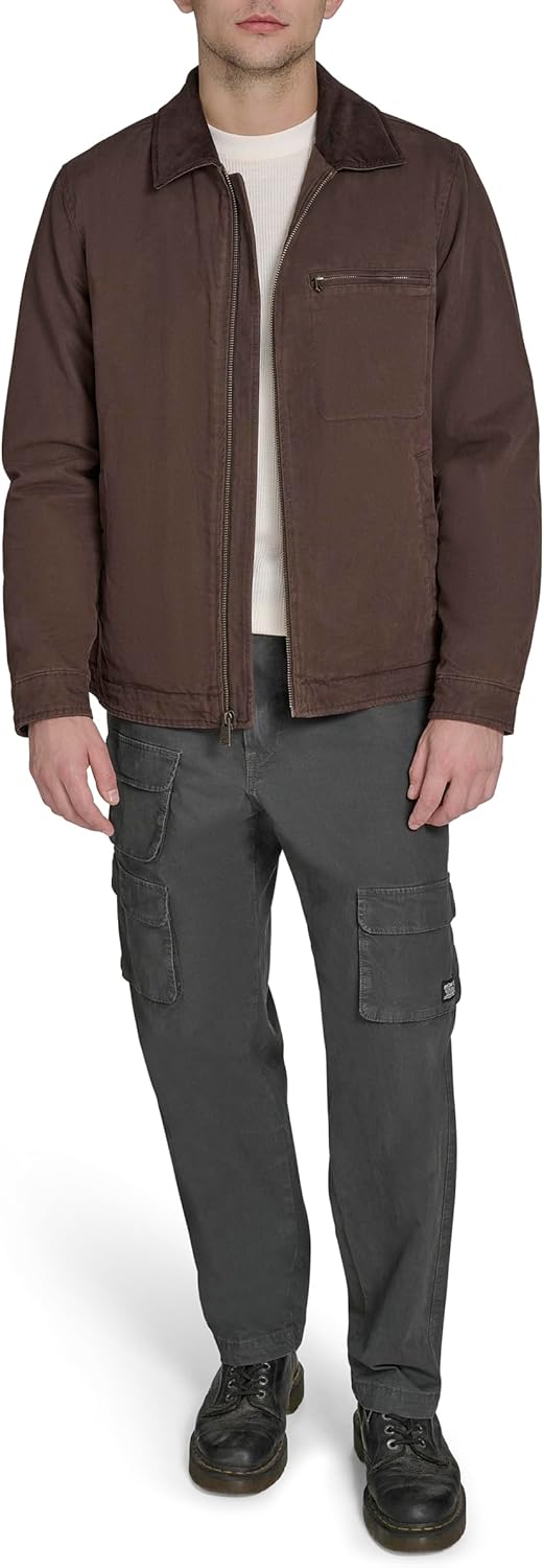 Мужская хлопковая куртка Levi's Depot с вельветовым воротником, Chocolate Brown — фото 2