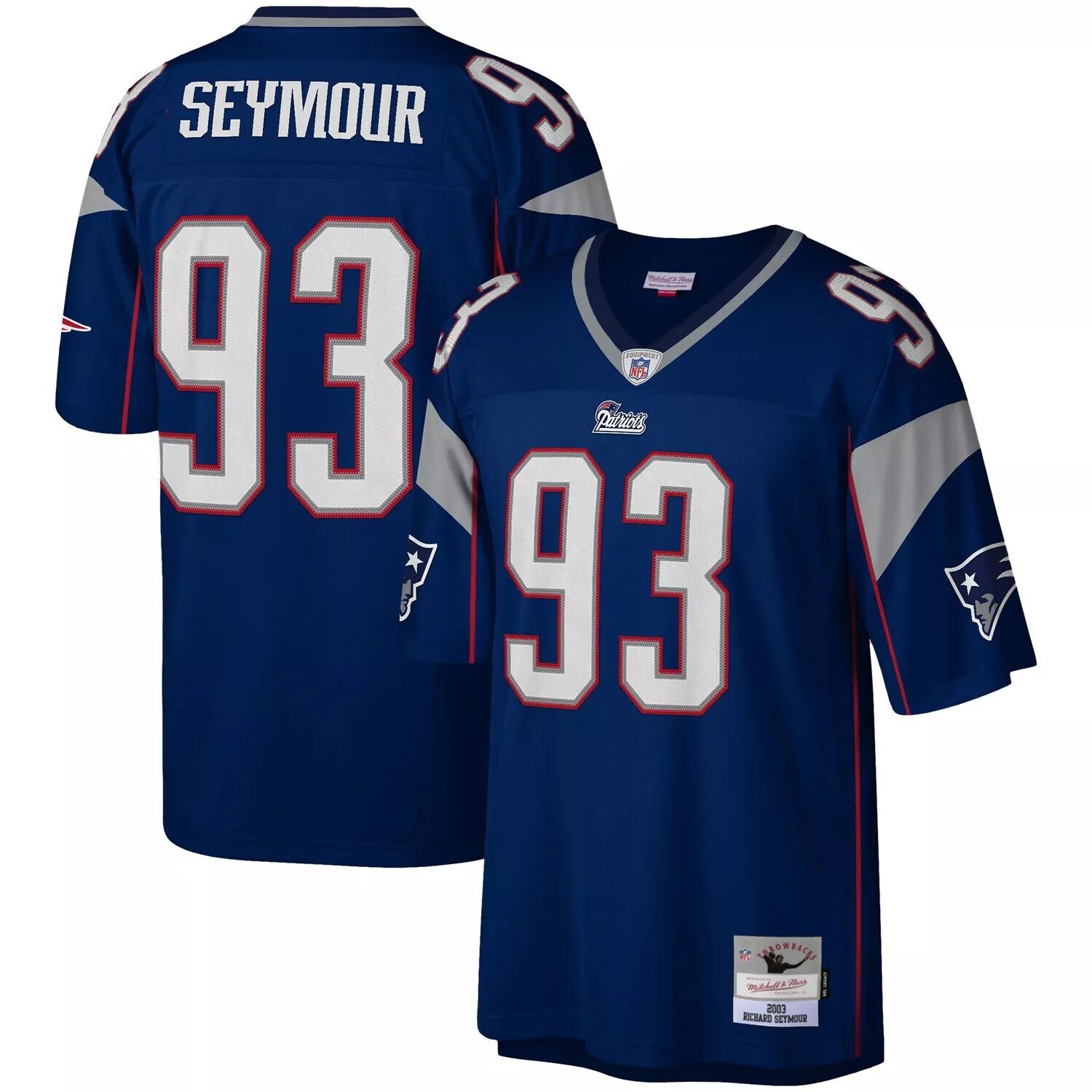 

Мужская футболка Mitchell & Ness Richard Seymour Navy New England Patriots 2003 Legacy Replica Джерси