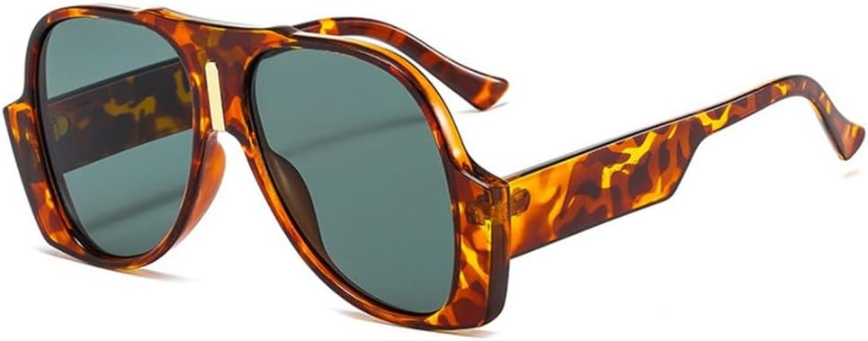 

Уникальные солнцезащитные очки для мужчин и женщин, винтажные, роскошные, большие, с защитой от УФ-излучения UV400, увеличенного размера, женские TYUVIVO, Leopard Green