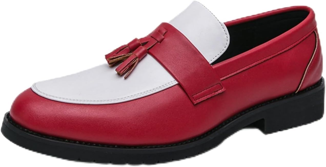 

Мужские умные лоферы с кисточкой Amtopiyo, с перфорацией Penny, из микрофибры и кожи, формальная обувь без шнурков, красный