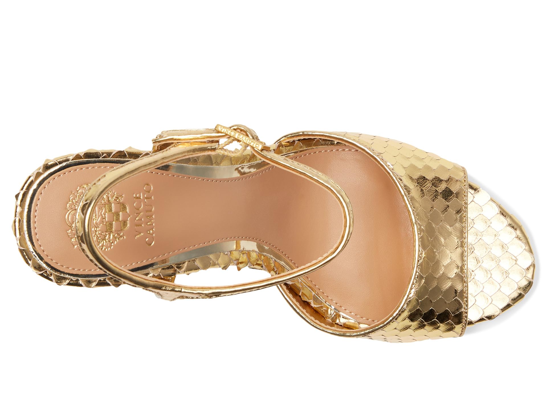 Сандалии Vince Camuto Lilaha Ankle Strap High Heel Sandal, цвет Grecian Gold — фото 2