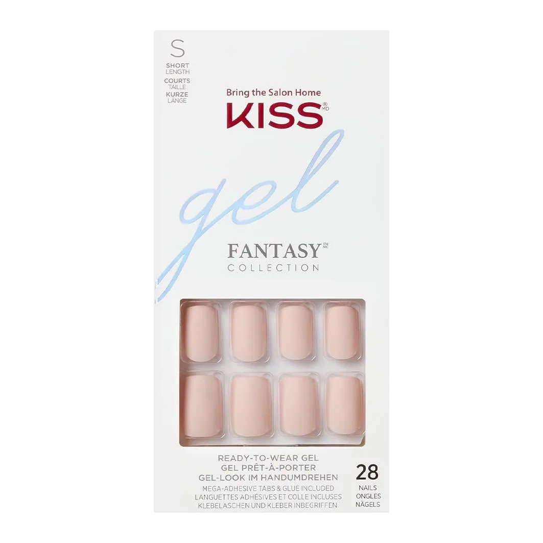 Набор накладных ногтей KISS Gel Fantasy «The Little Things» Nude Matt Short, 28 шт. Kiss