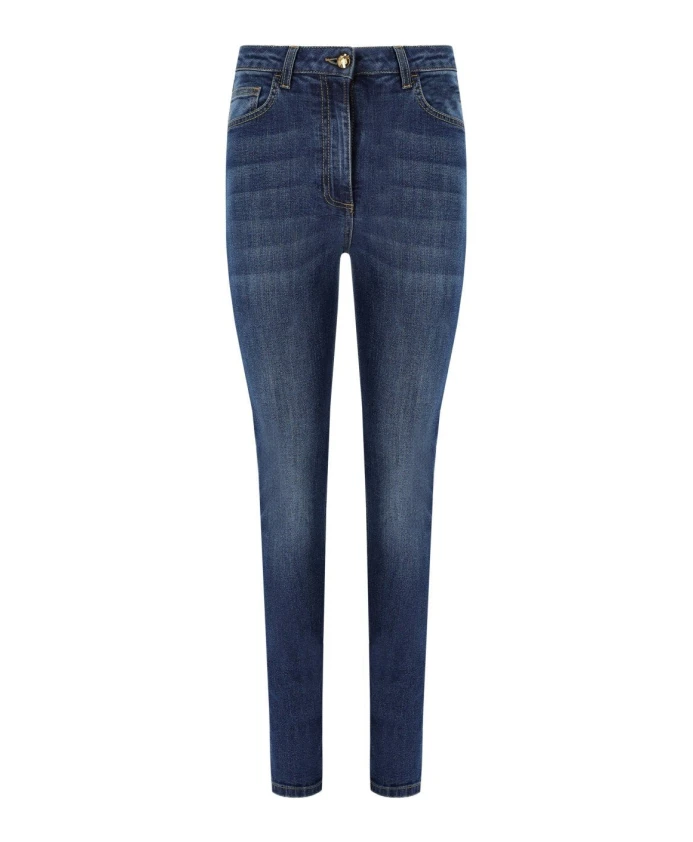 

Узкие джинсы из денима средней степени выцветания. Elisabetta Franchi, синий