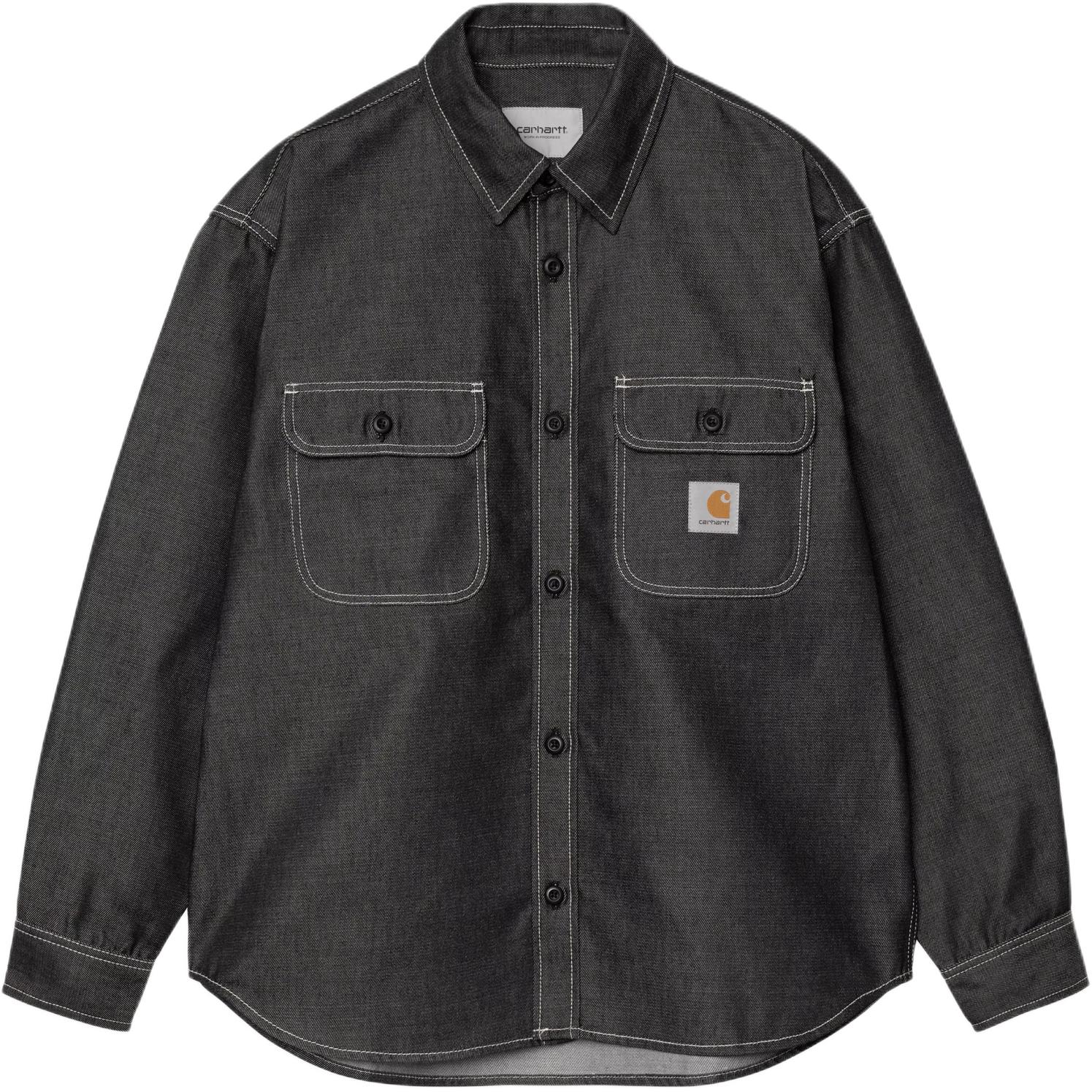 

Рубашка с нагрудным карманом с длинным рукавом Carhartt WIP, черный