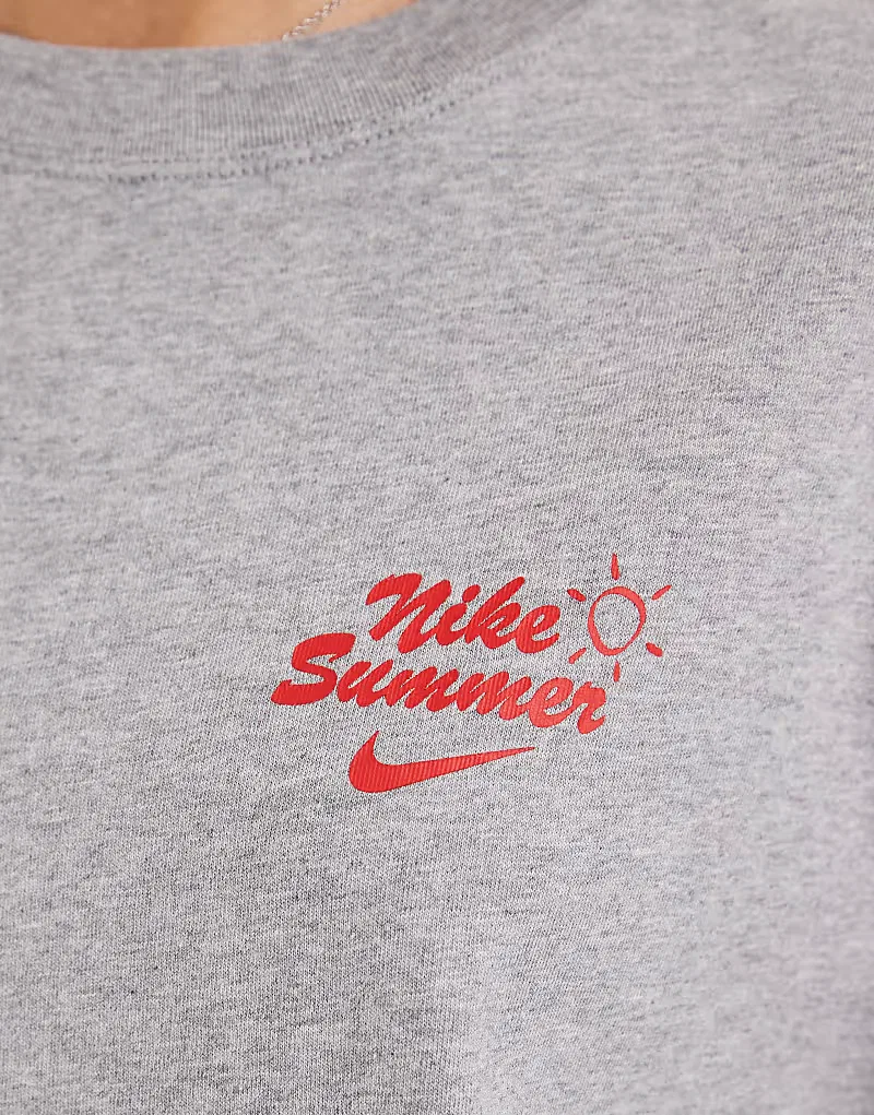 Свободная футболка Nike с графическим принтом, серый — фото 4