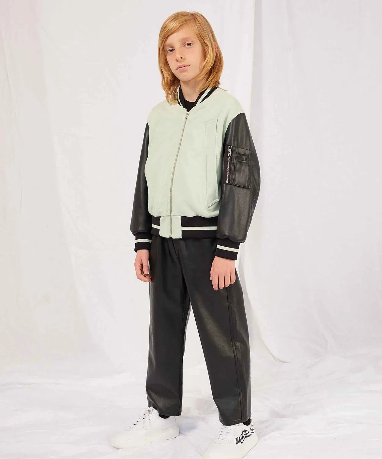Детская куртка MM6 Maison Margiela с брендовым логотипом, розовая — фото 3