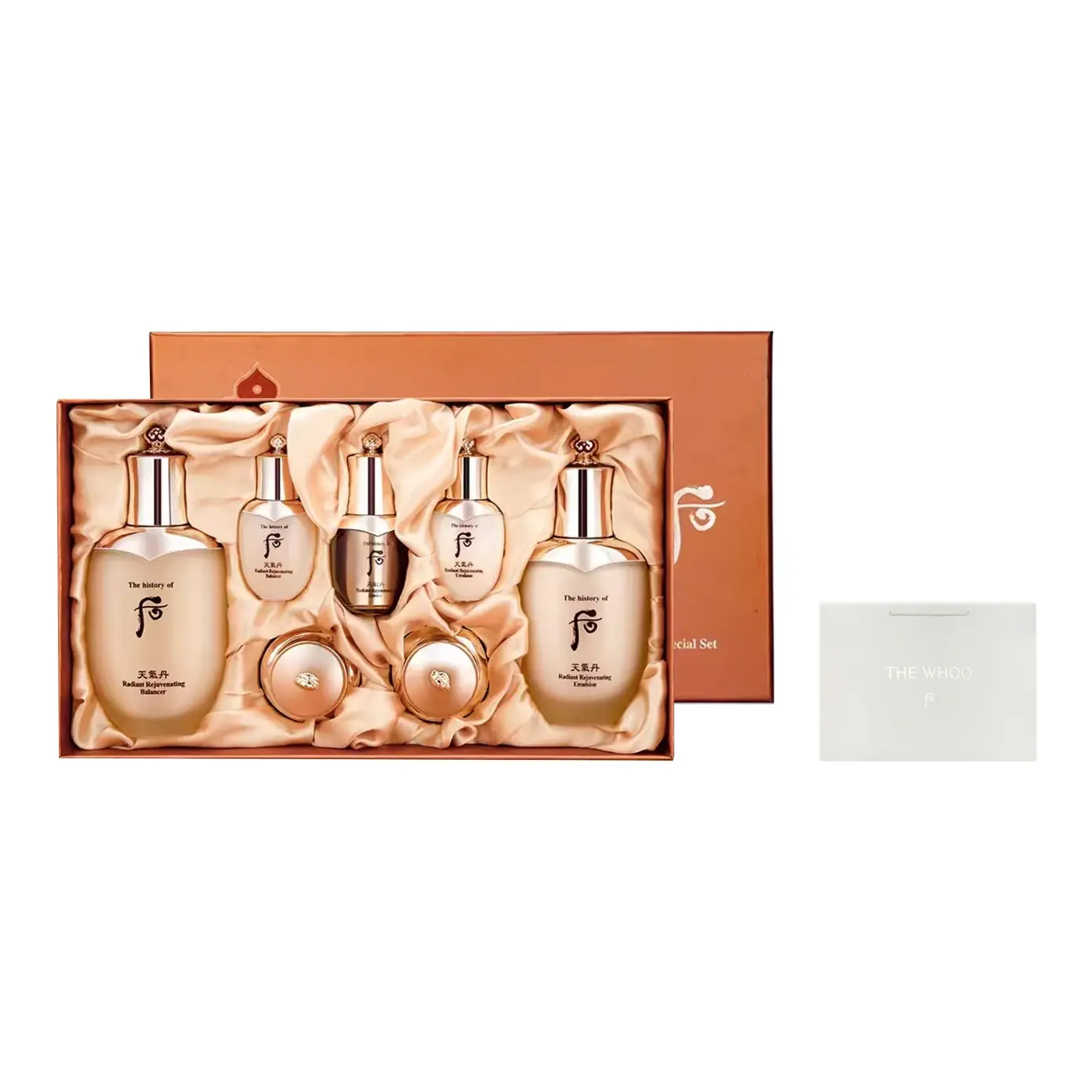 

TQDan Набор для ухода за кожей Floral Radiance Firming Lotion и Emulsion в коробке The History Of Whoo, weather danhua brightening firming lotion and emulsion gift set