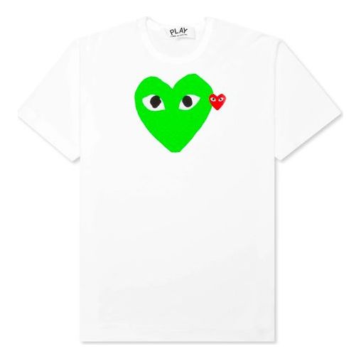 

Футболка red emblem heart t-shirt 'white/green' Comme Des Garcons Play, белый