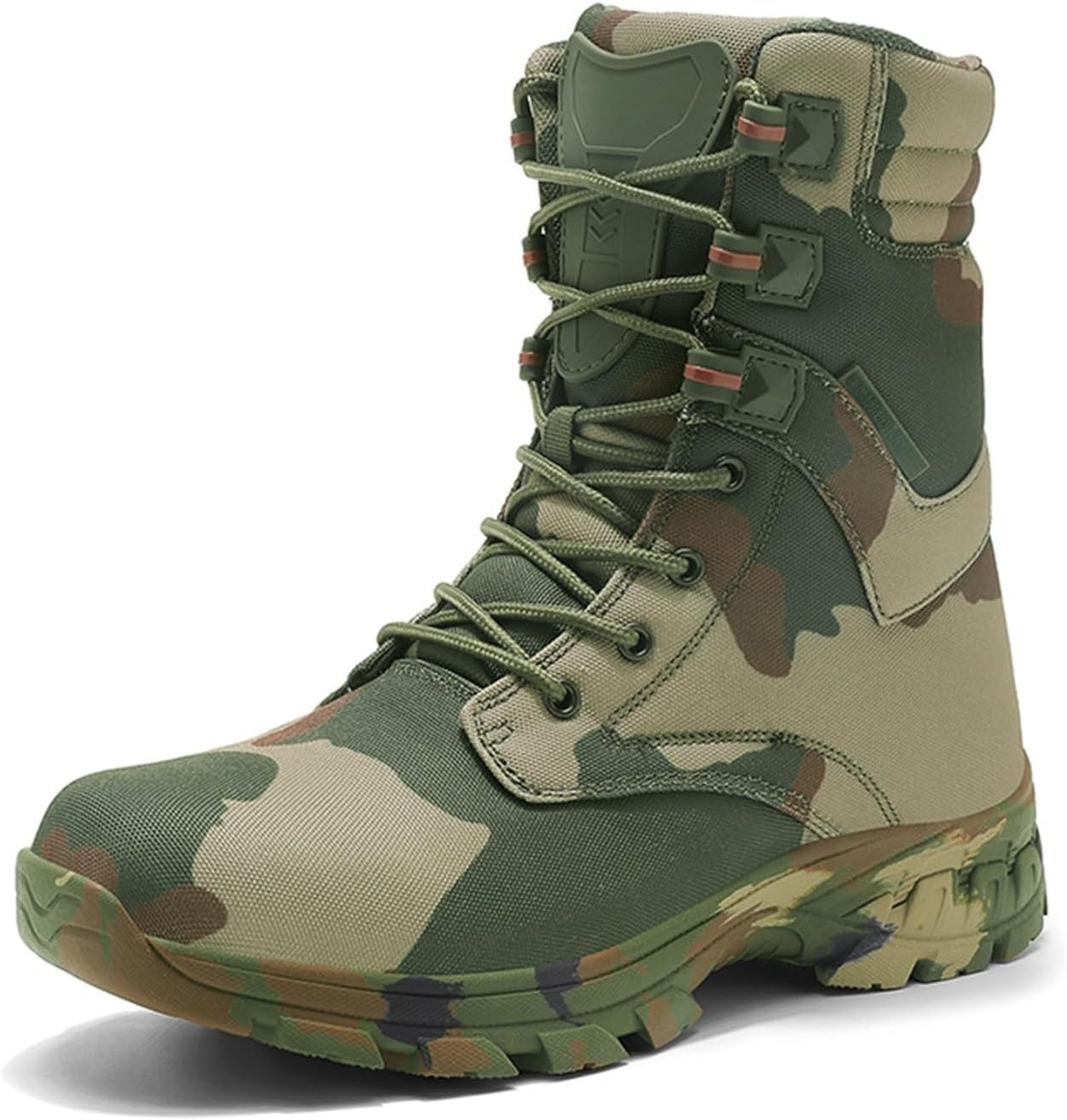 

Мужские камуфляжные высокие тактические военные ботинки на шнуровке, легкие, водонепроницаемые, с нескользящей подошвой, армейские ботинки для походов, кемпинга, альпинизма, пустыни Tengfeifly, зеленый