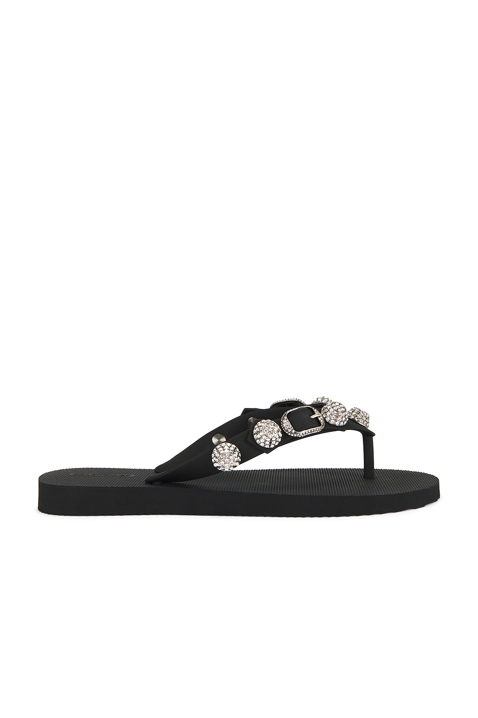 Сандалии Cagole на платформе Balenciaga, Black & Crystal