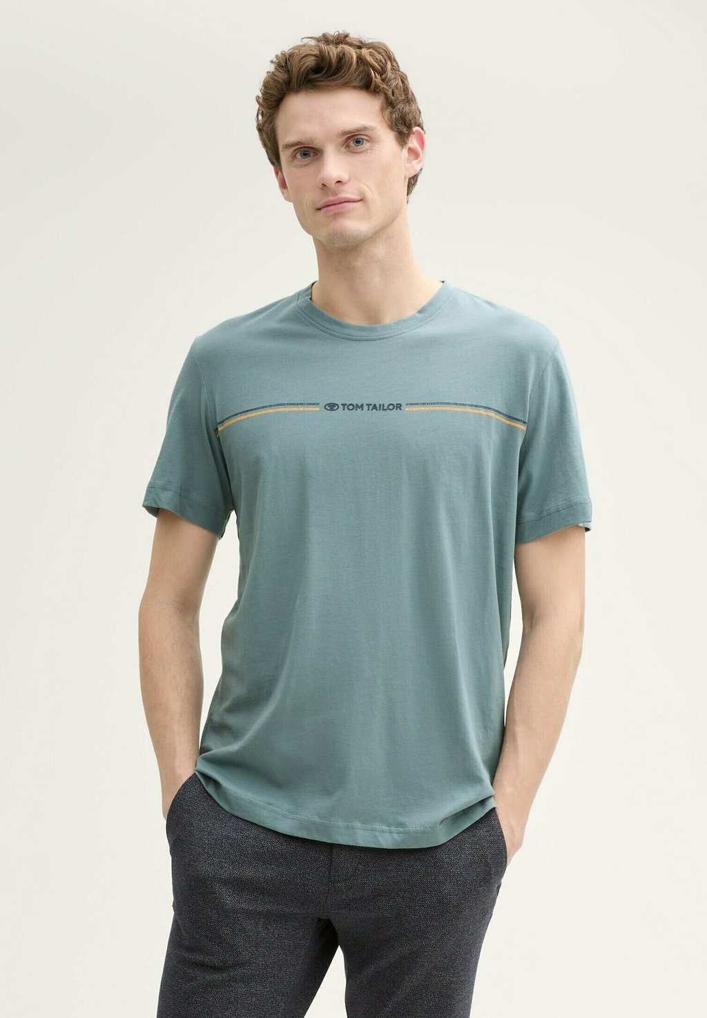 

Футболка с принтом CREW NECK TOM TAILOR, цвет Trooper Green