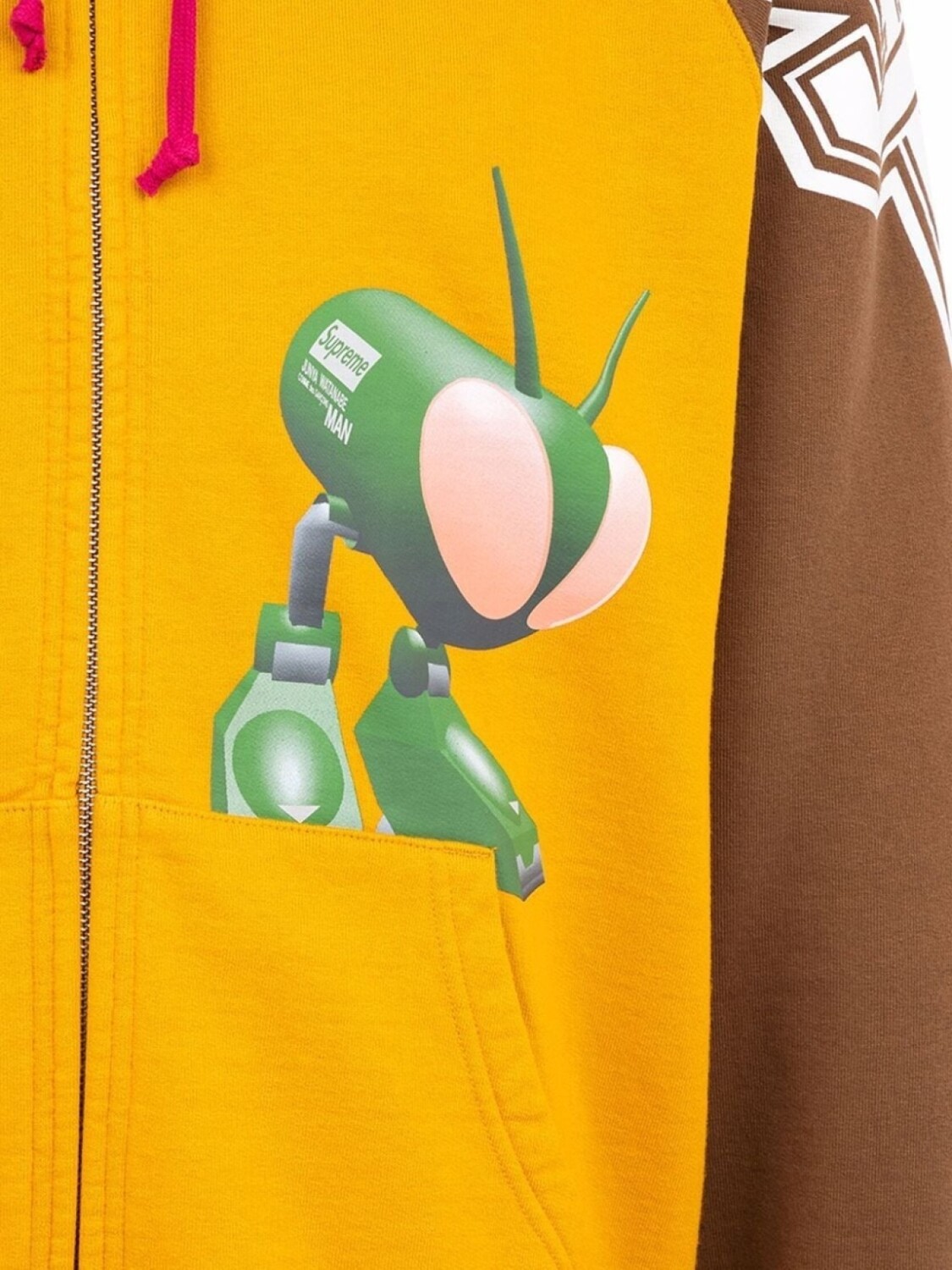 Худи на молнии из коллаборации с Junya Watanabe Supreme, желтый — фото 2