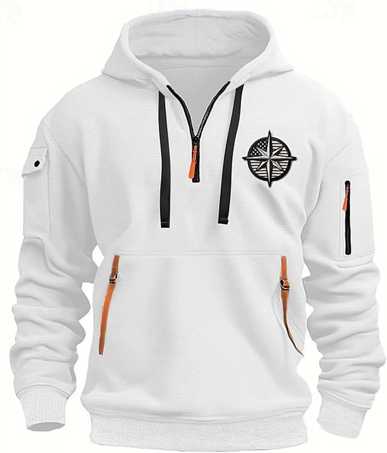 

Толстовка с капюшоном для мужчин, Quarter Zip, с карманами