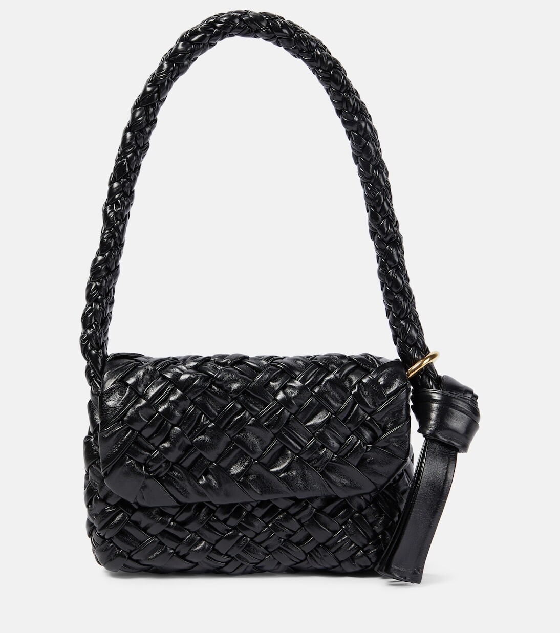 

Kalimero città маленькая кожаная сумка через плечо Bottega Veneta, черный