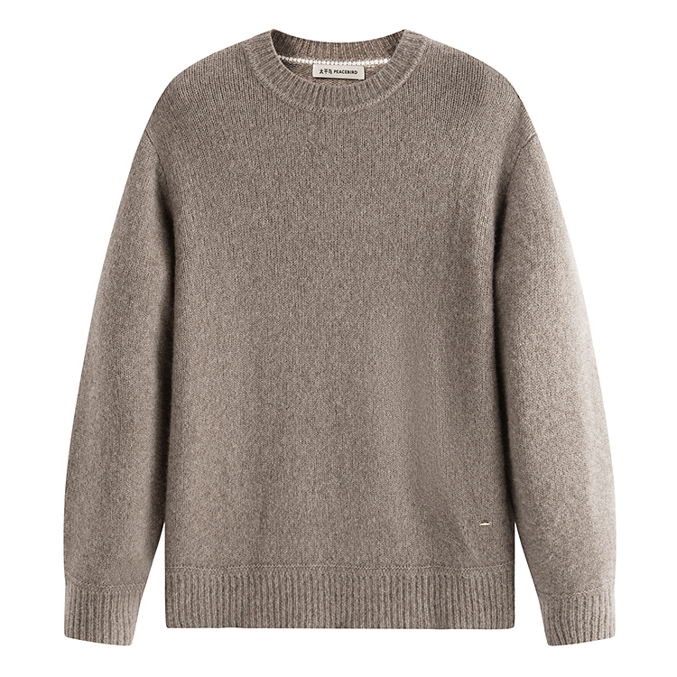 

PEACEBIRD MEN Свитер мужской Lilac Brown 1 с круглой горловиной Moderate