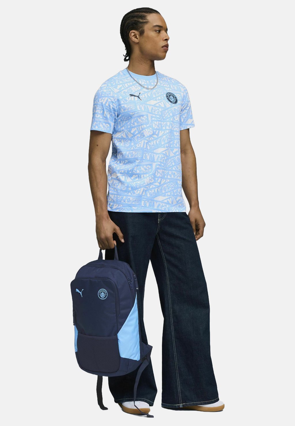 

Футболка с принтом MANCHESTER CITY FTBLCULTURE MIT ALLOVER - Club wear Puma, синий