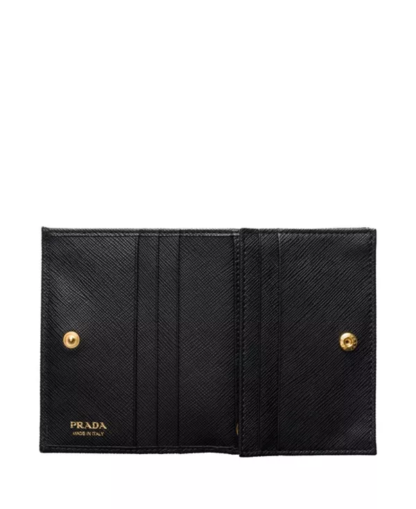 Небольшой кошелек из сафьяновой кожи Prada, черный — фото 3