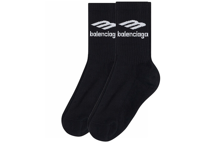 

Balenciaga Женские Носки до середины икры, 3 шт. (черный)
